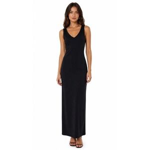 Country Road Black Sleeveless V-Neck Column Maxi Dress Capsule Size 2